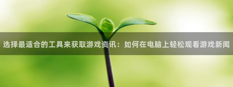 极悦家居：选择最适合的工具来获取游戏资讯：如何在电脑上轻松观
